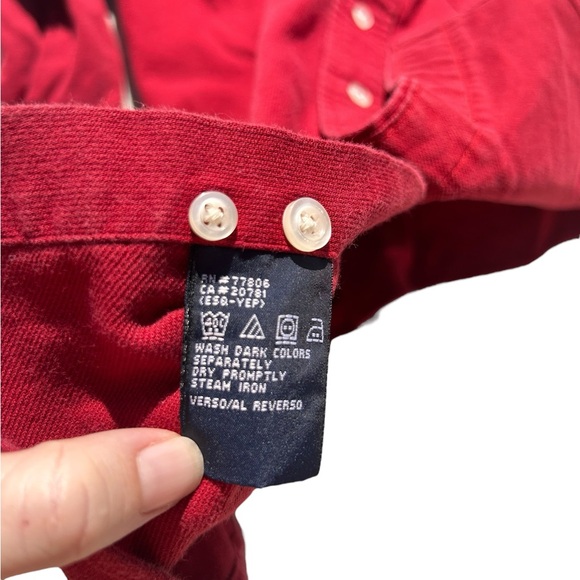Tommy Hilfiger Men's Deep Red Casual Button-Down‎ Shirt Size M vintage y2k - Picture 3 of 8